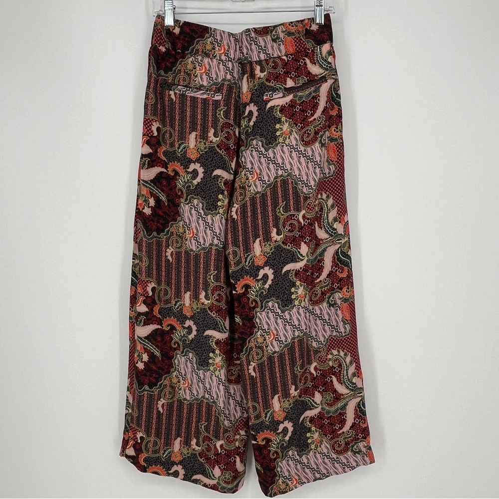 Myth Wide Leg Pullon Pants Made in Italy Colorful Hippy Bohemian Elastic Size 6 - Picture 3 of 7